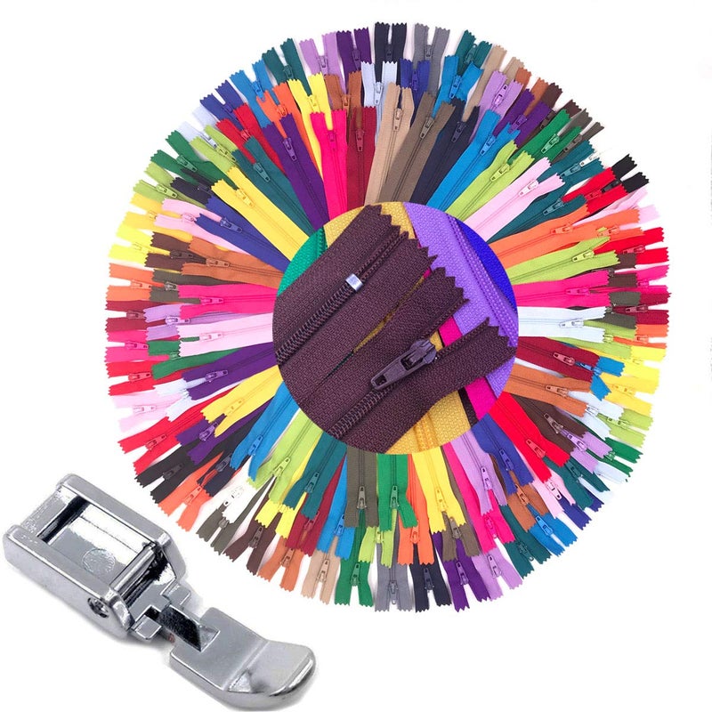 YUEDI 75pcs 20 Inch 14 Inch and 9 Inch Mixed Size Nylon Coil Zipper Bulk with Zipper Presser Foot for Sewing Craft(25 Color Zippers) - Image 1